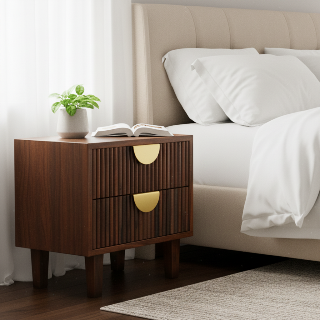 Ringo Wooden Bedside Table with Drawer | Night Stand & End Table Organiser