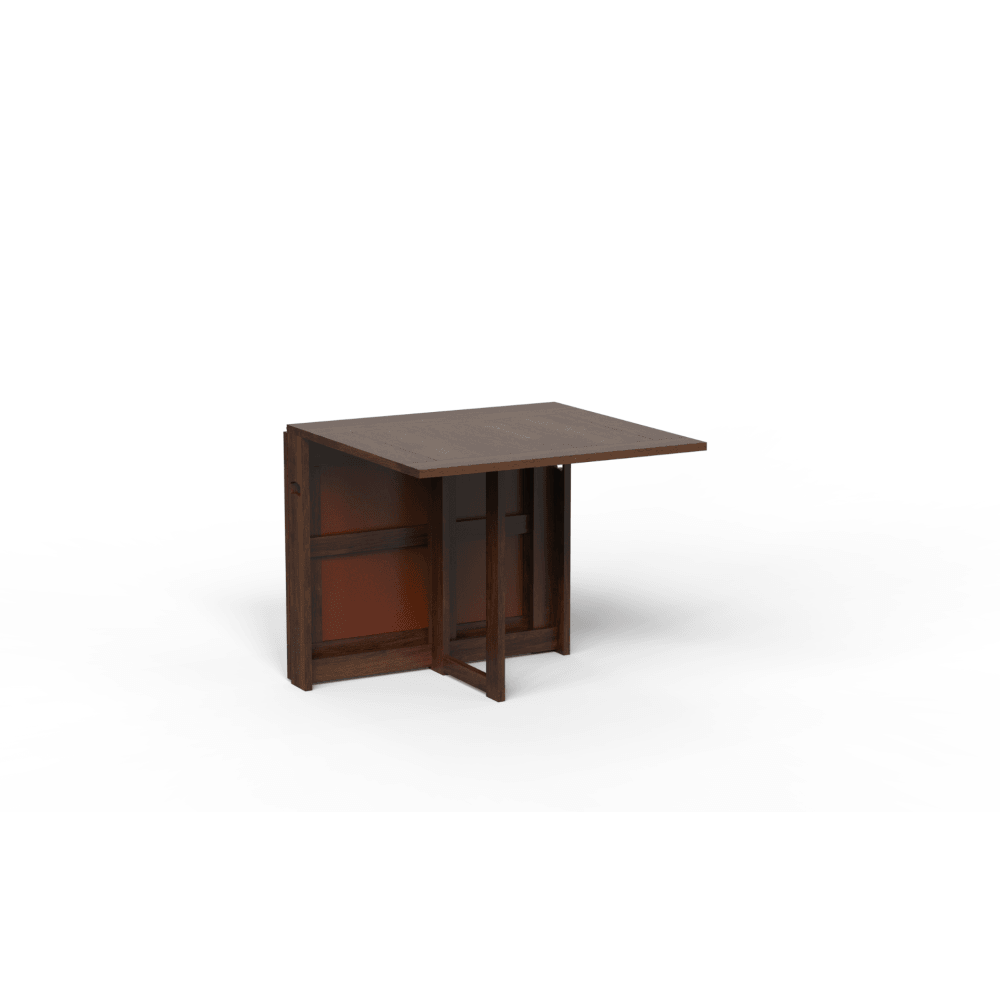 Sheesham Wood Folding Dining Table | Walnut Finish Wooden Table for Modern Dining Rooms