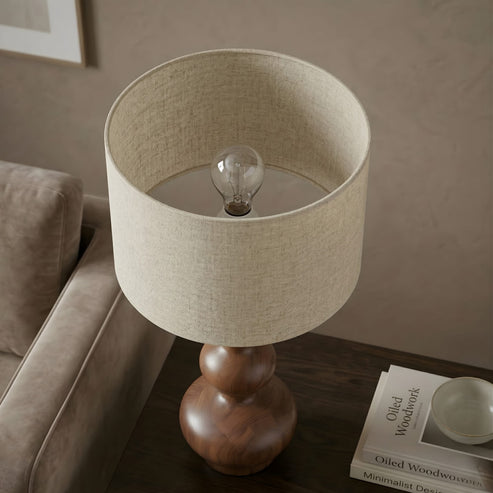 Naro Wooden Table Lamp Base | Sculptural Mango Wood Lamp for Modern Interiors