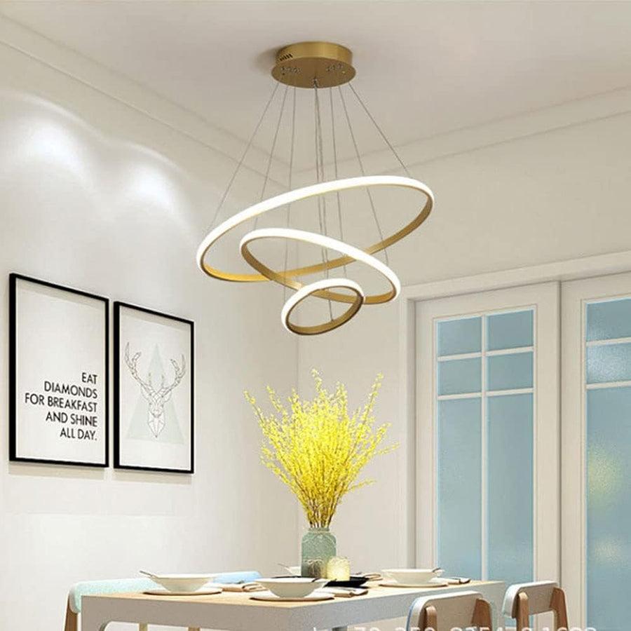 Modern Spiral LED Chandelier Light for Living Room | 3 Color Changing Acrylic Ceiling Hanging Light | Luxury Pendant Light for Home Decor