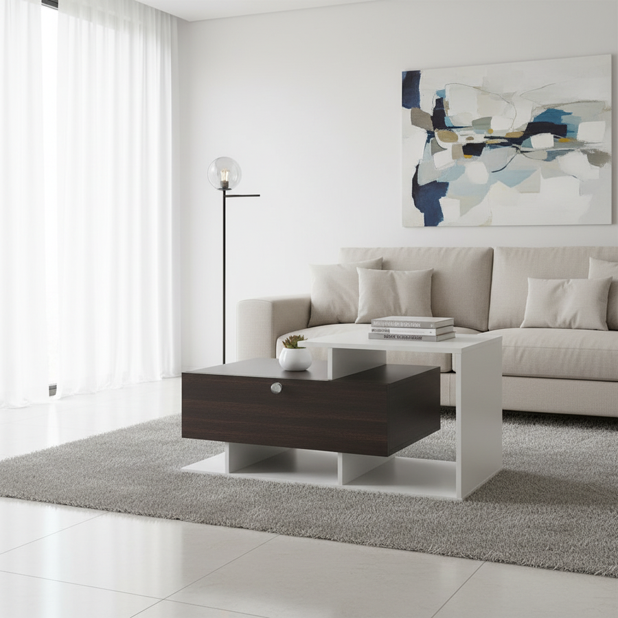 Coffee Table for Living Room with Storage Shelf - Breezia