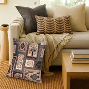 Persian Heritage Velvet Cushion Cover – Antique Tile Design