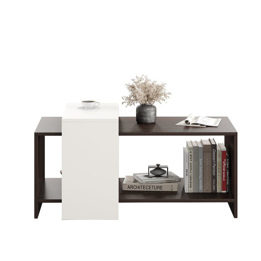 Coffee Table for Living Room with Storage Shelf - Blueten