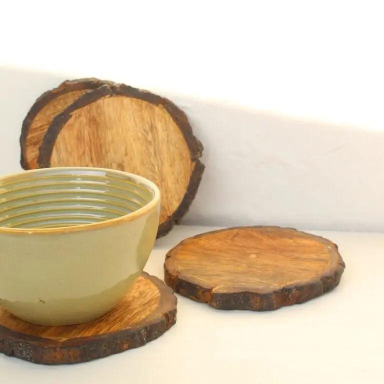 Bark Coasters (Set of 4) |  Wood