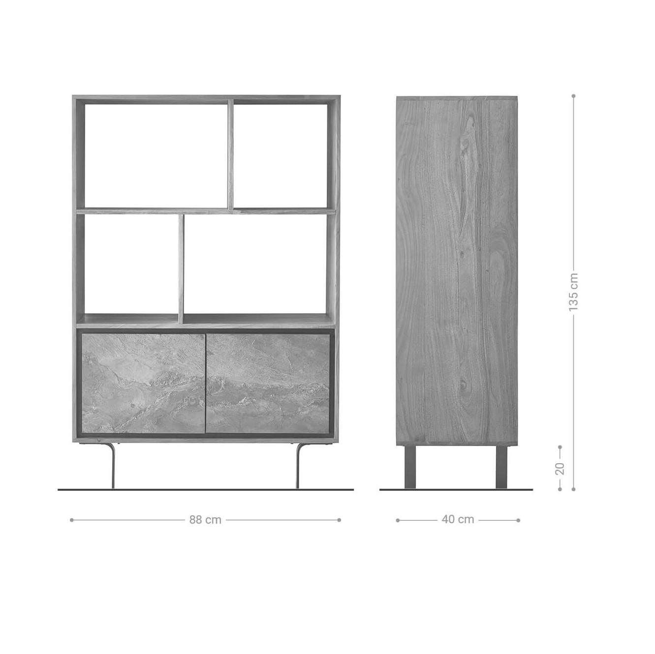 Jarrah Display | Acacia Wood, Iron Legs