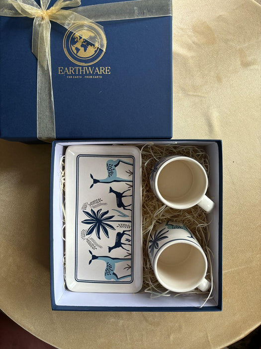 Deer Hamper Gift Set | Modern Platter & Cups with Gift Box