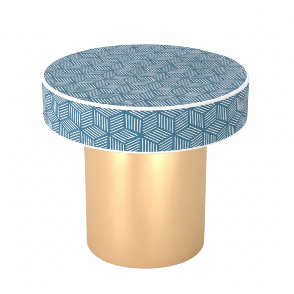 Inlay Round Side Table- Geo
