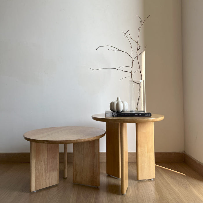 Set of Two - Coffee Table With Round Top