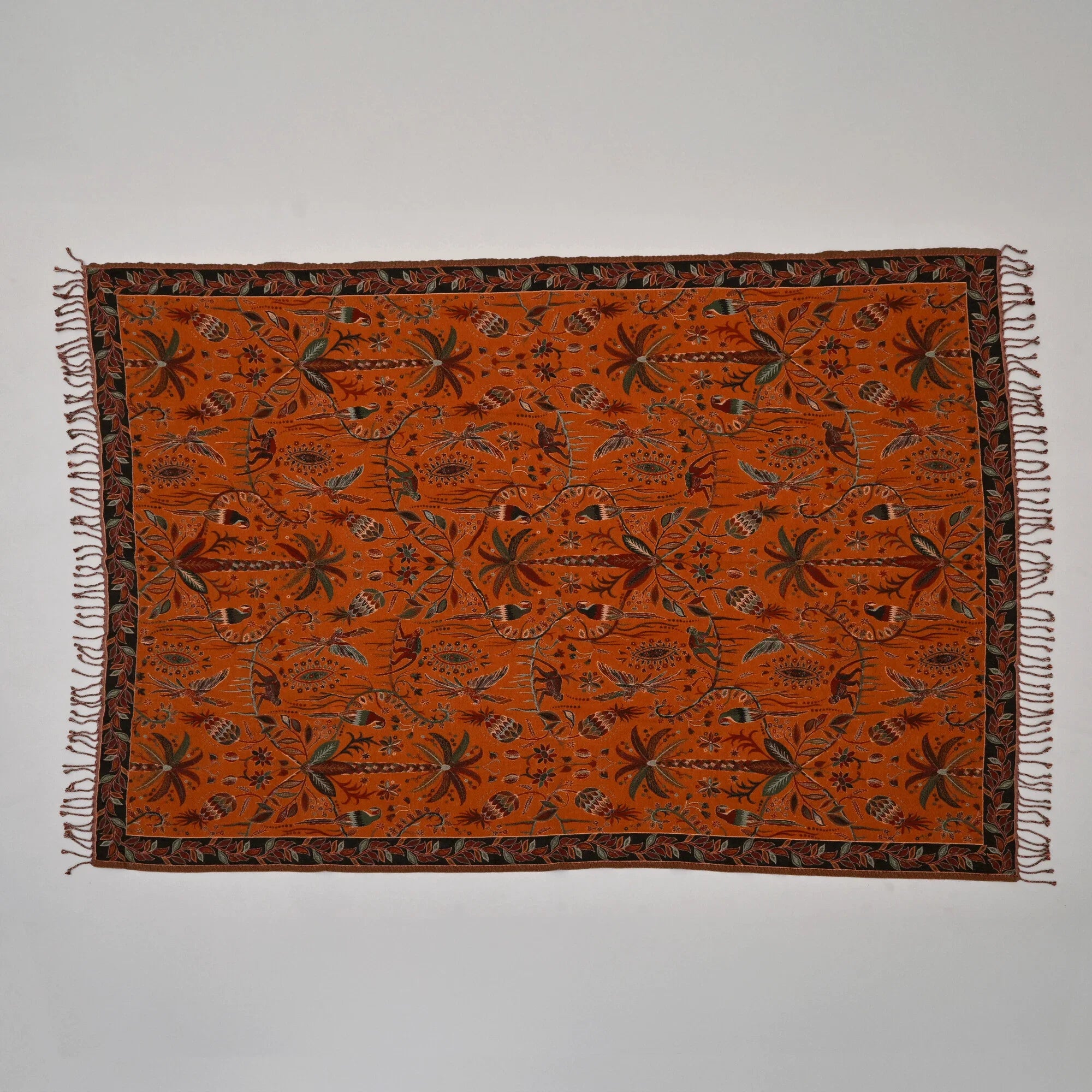 Songs of Nature Pure Cotton & Woollen Throw Blanket | Luxury Living Room & Bedroom Decor