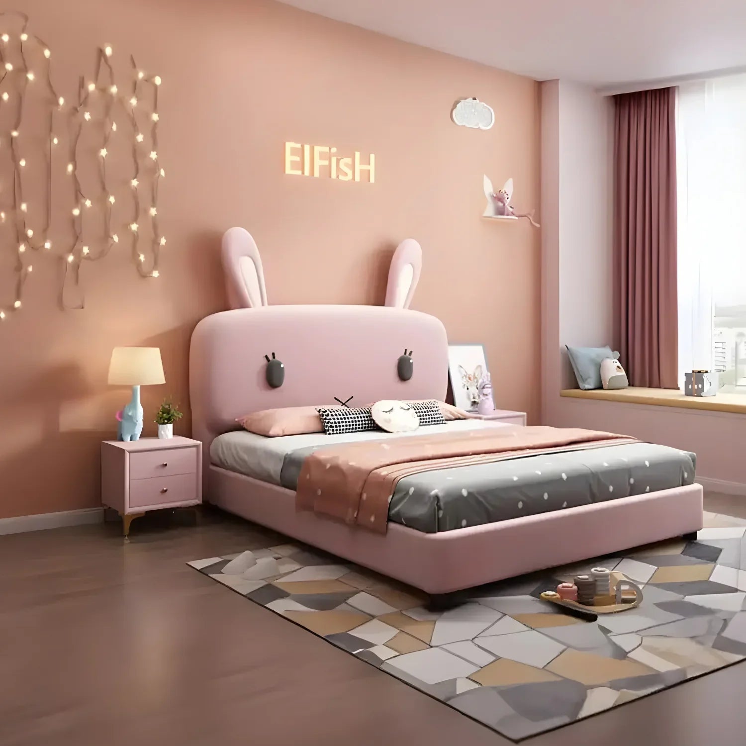 Modern Elegant Pikachu Design Queen Size Bed for Children