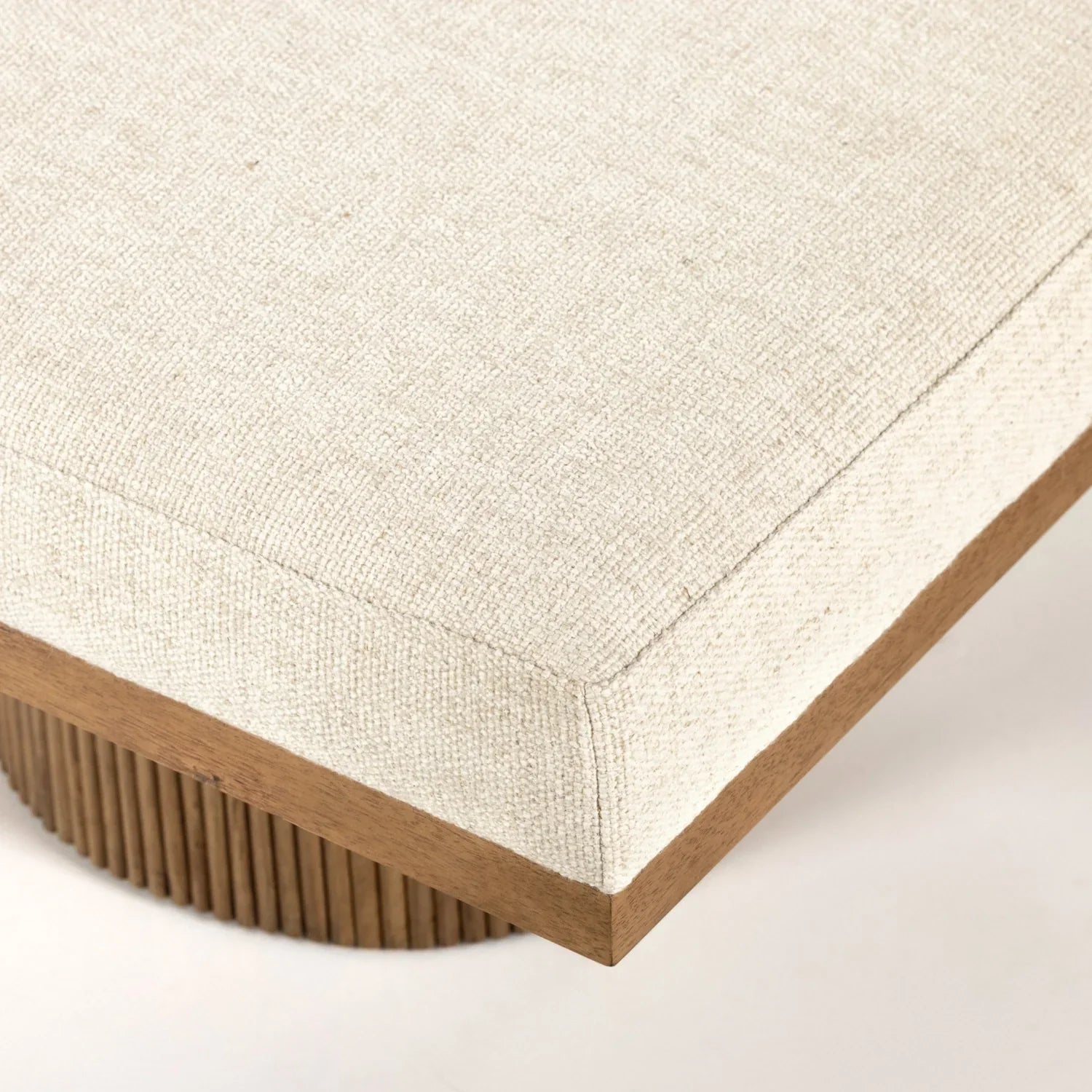 Halvion Solid Teak Wood & Fabric Upholstery Daybed/Chaise