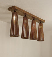 Bole Brown Wooden 4 Series Ceiling Lamp