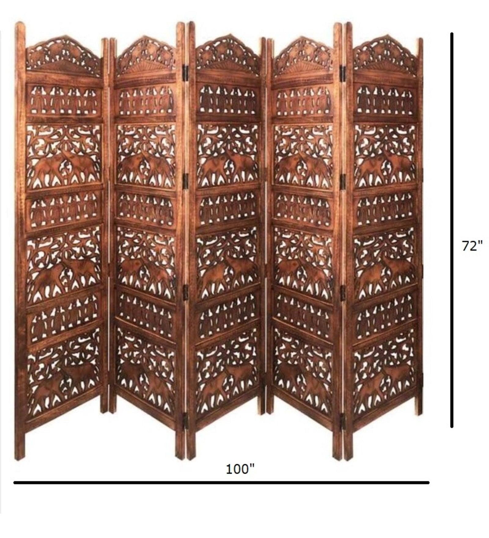 Mango Wood & MDF Jali Folding Furniture Room Separator