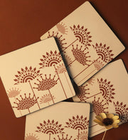 Peach Cotton Wooden Big Trivet (Set of 4)