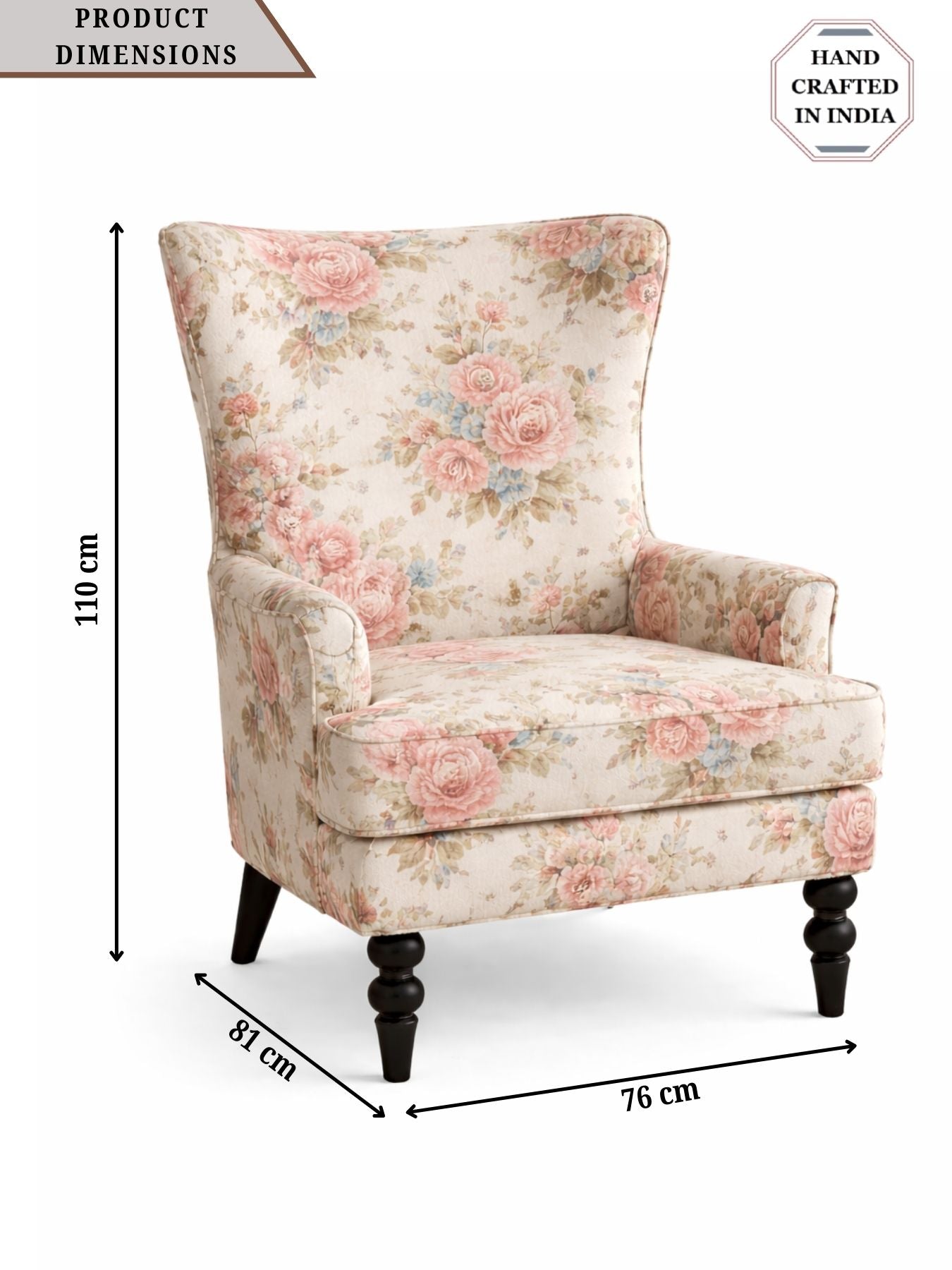 Blush Rose Vintage Floral Accent Chair