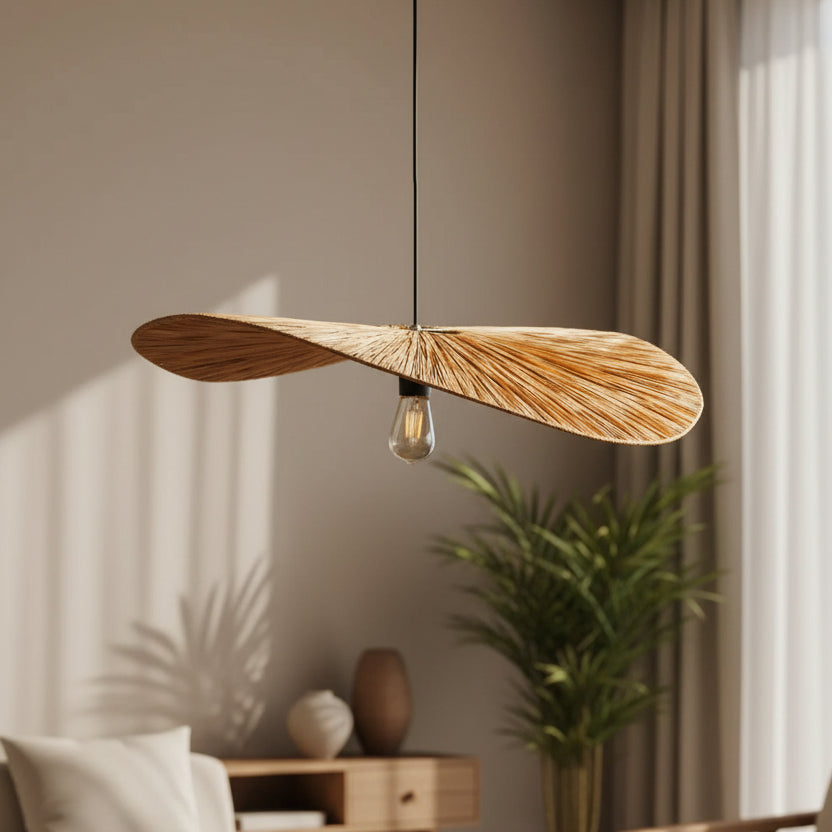 Luxurious Grass Wave Hanging Lampshade | Rattan Pendant Light For Office & Home