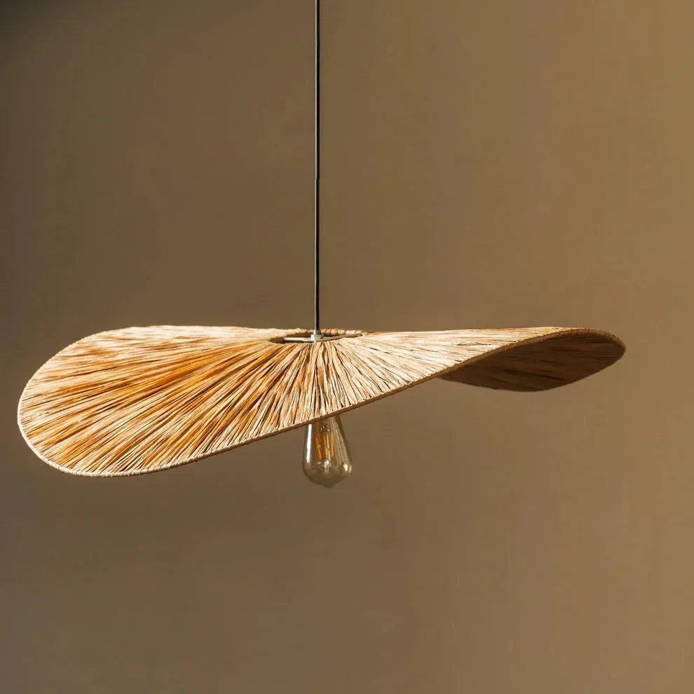 Luxurious Grass Wave Hanging Lampshade | Rattan Pendant Light For Office & Home