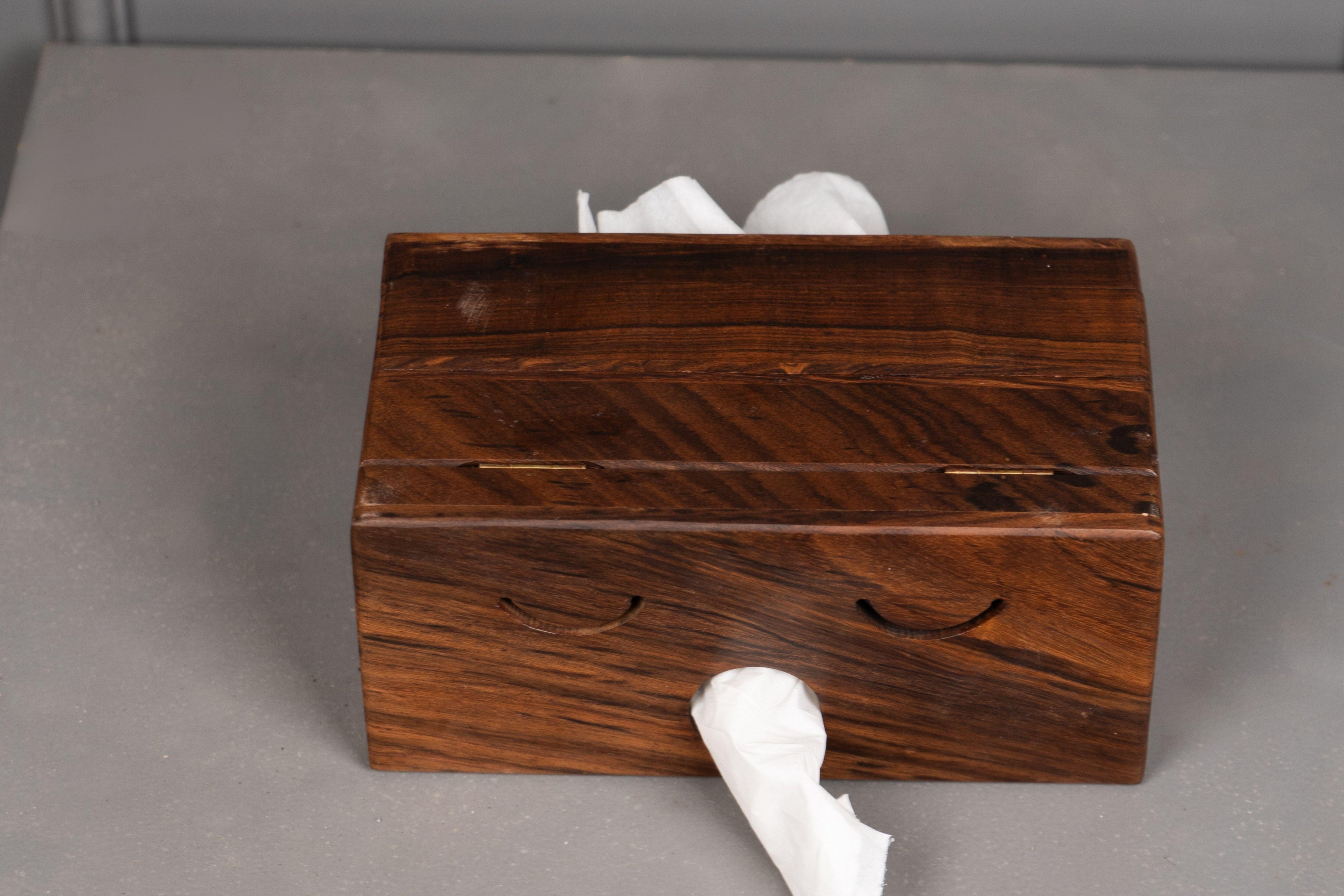 Handcrafted Wooden Double Side Tissue Box