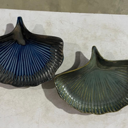 Exotic Glazed Leaf Ceramic Serving Platters