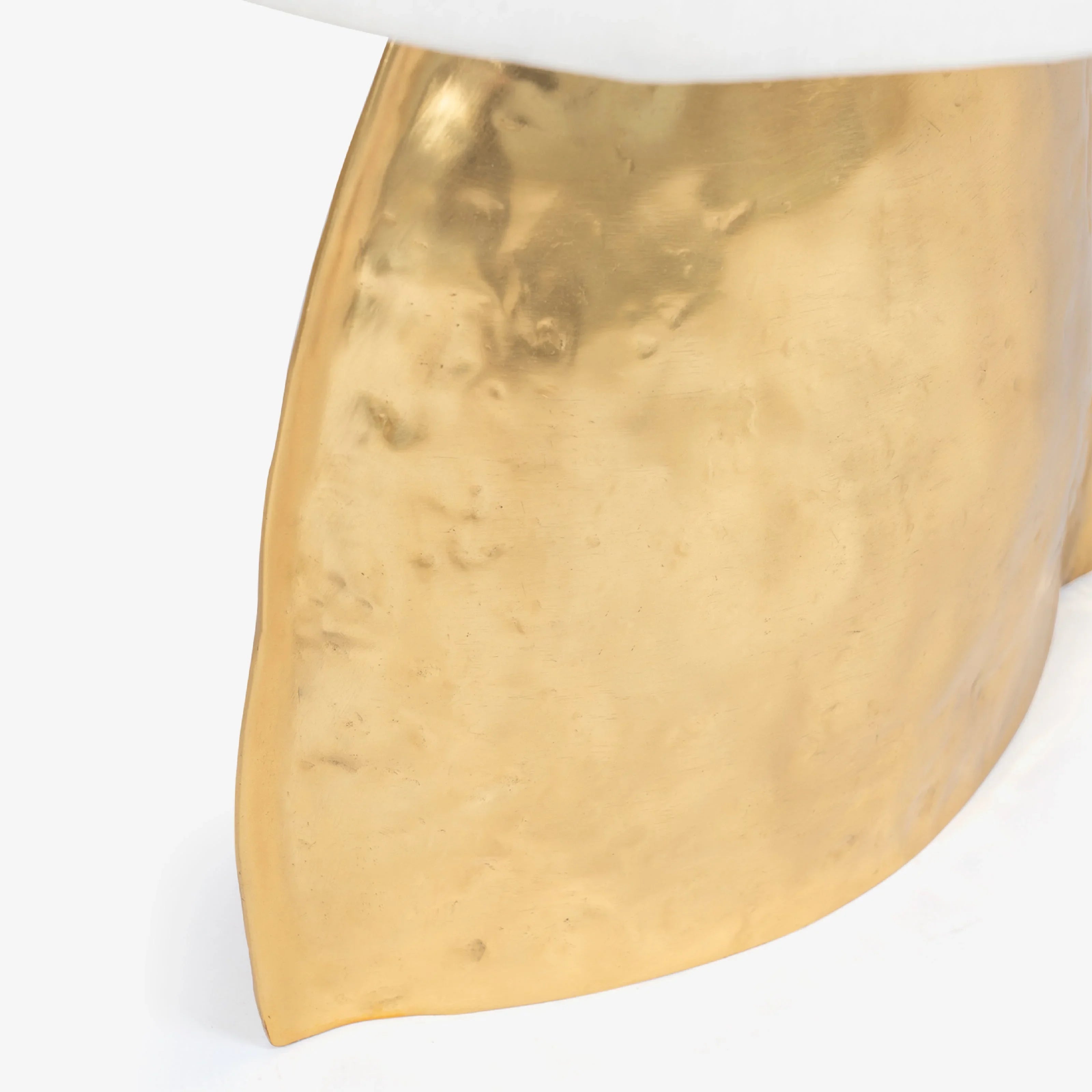 Nythos Table Lamp for Living Room Decor |  Brass Finish Desk Lamp with White Fabric Shade