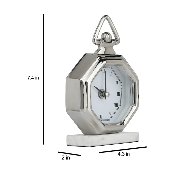 Silver Victoria Table Clock