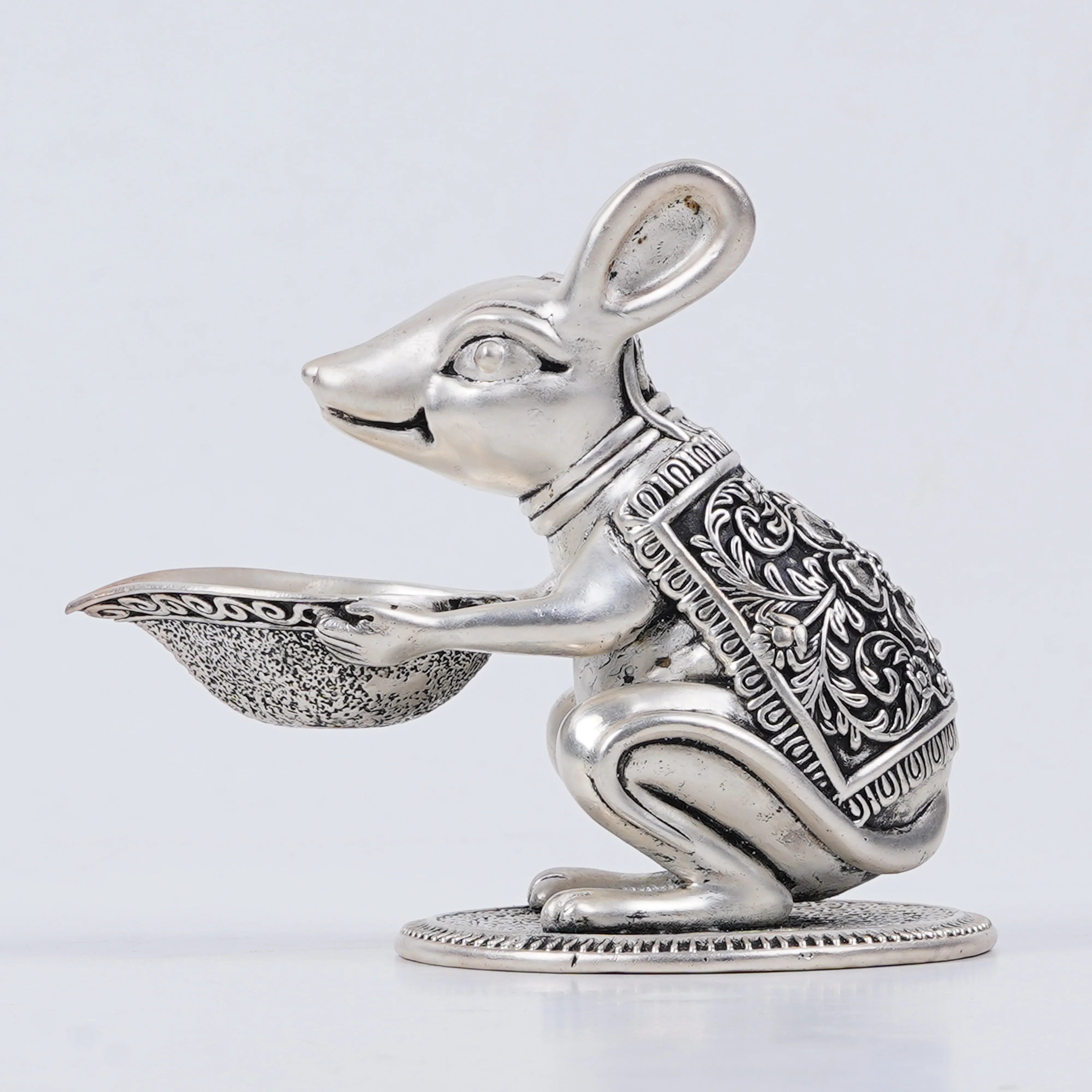 Pure Silver Plated Brass Mushak Diya