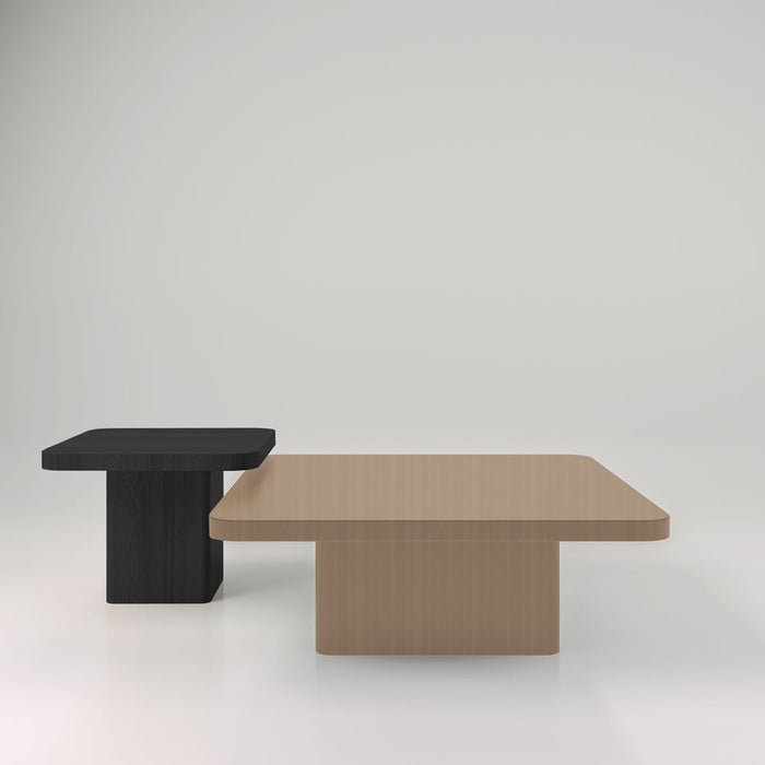 Set of Two - Coffee Table With Rectangular Curves