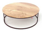 Luna Circle Table | Acacia Wood, Stainless Steel