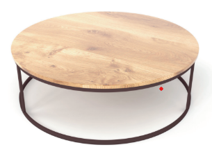Luna Circle Table | Acacia Wood, Stainless Steel