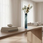 Sunrise Luxury Crystal Glass Flower Vase | Tall Designer Decorative Vase for Living Room