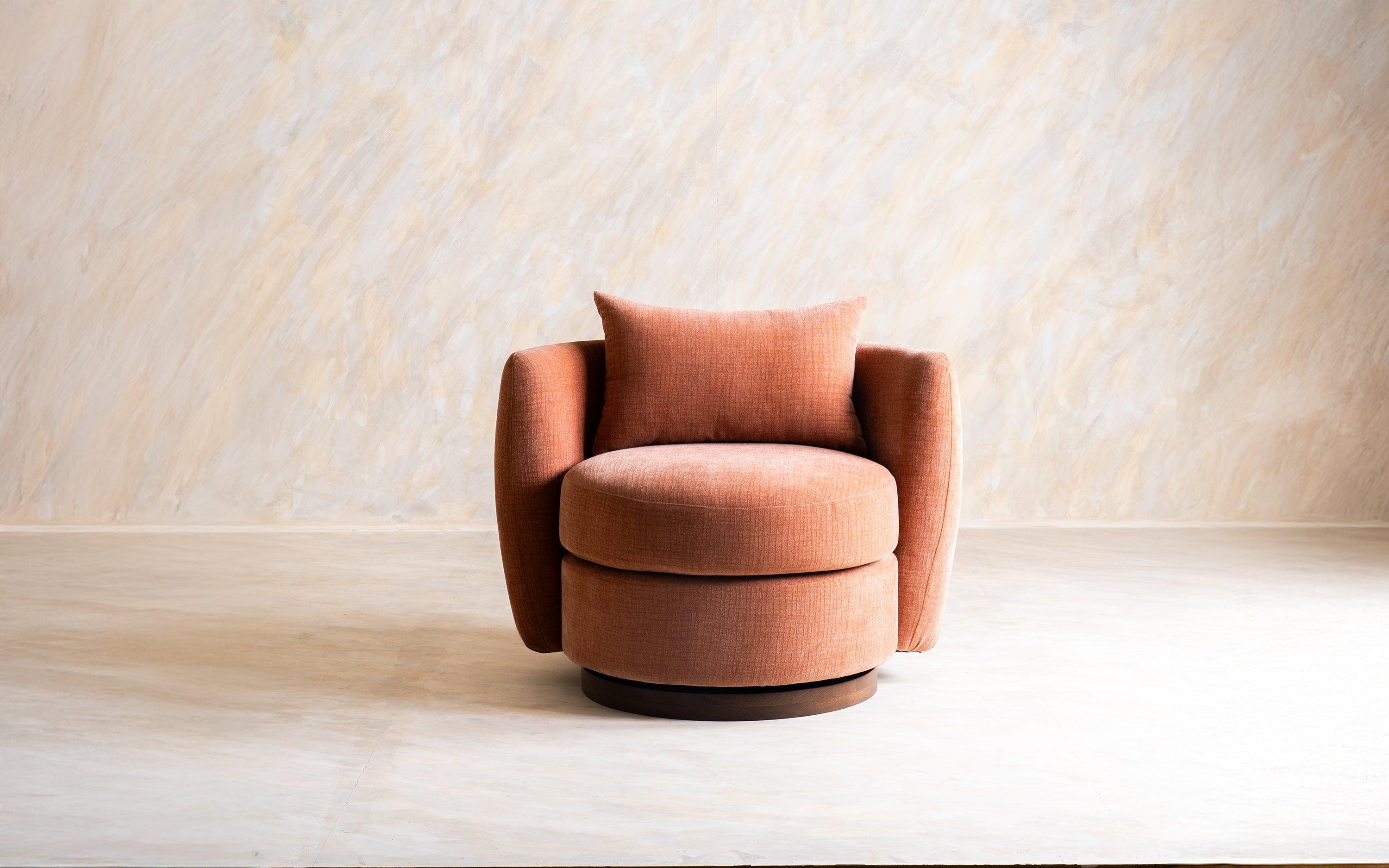 Balish Revolving Lounge Chair | Upholstery and Mango Wood