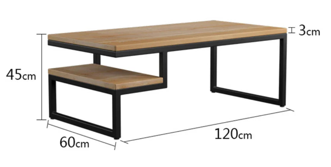 Industrial Coffee Table for Living Room | Mango Wood Sofa Center Table | Tea Table