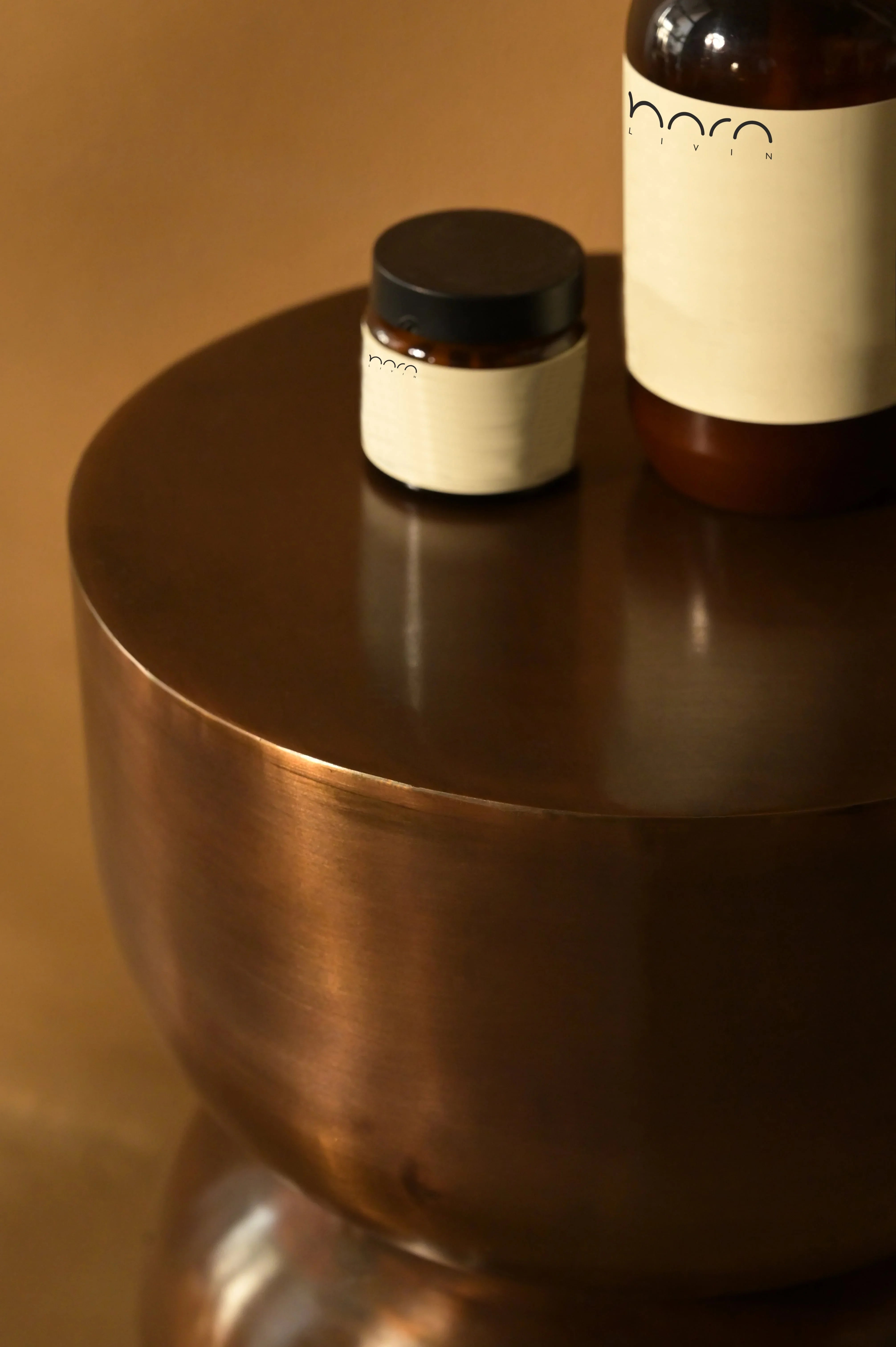 Sorelle Side Table | Antique Brass Iron Accent Table for Living Room