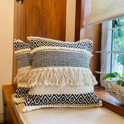 Bohemian Cotton Cushion Covers Black and White