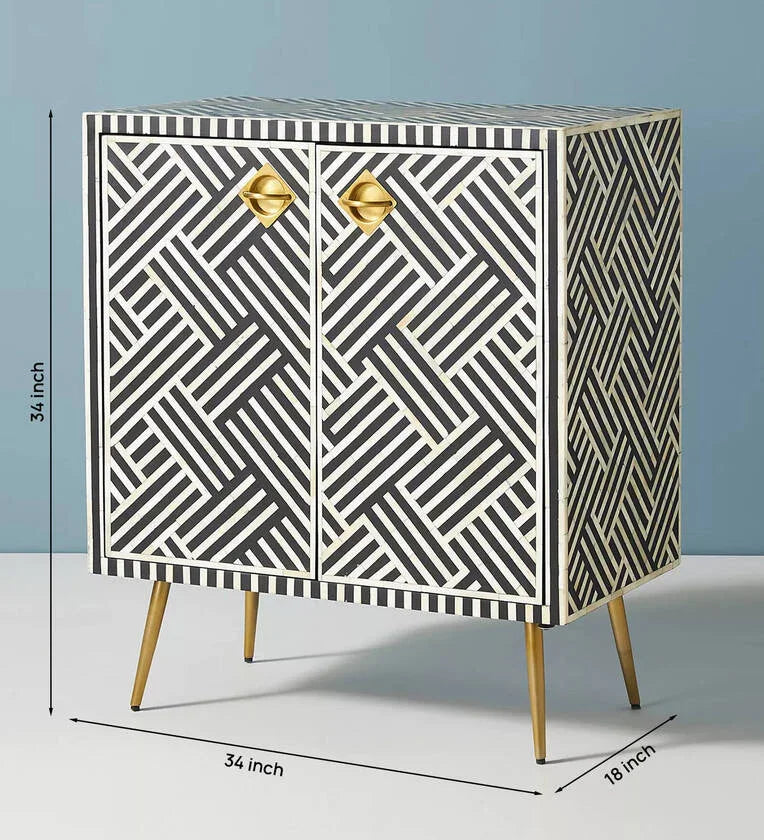 Inlay Storage Cabinet-Chevron