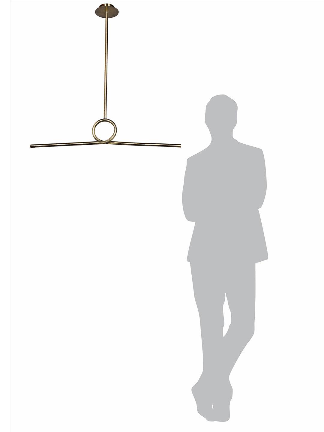 Modern Linear Antique Brass Finished Loop LED Pendant Light