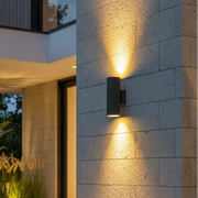 Modern Grey Cylindrical 10W Up-Down Double LED Outdoor Aluminium Bulkhead Wall Light