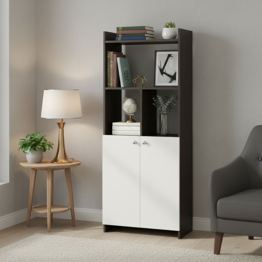 Bookshelf with Doors and Storage Cabinet - Prizm
