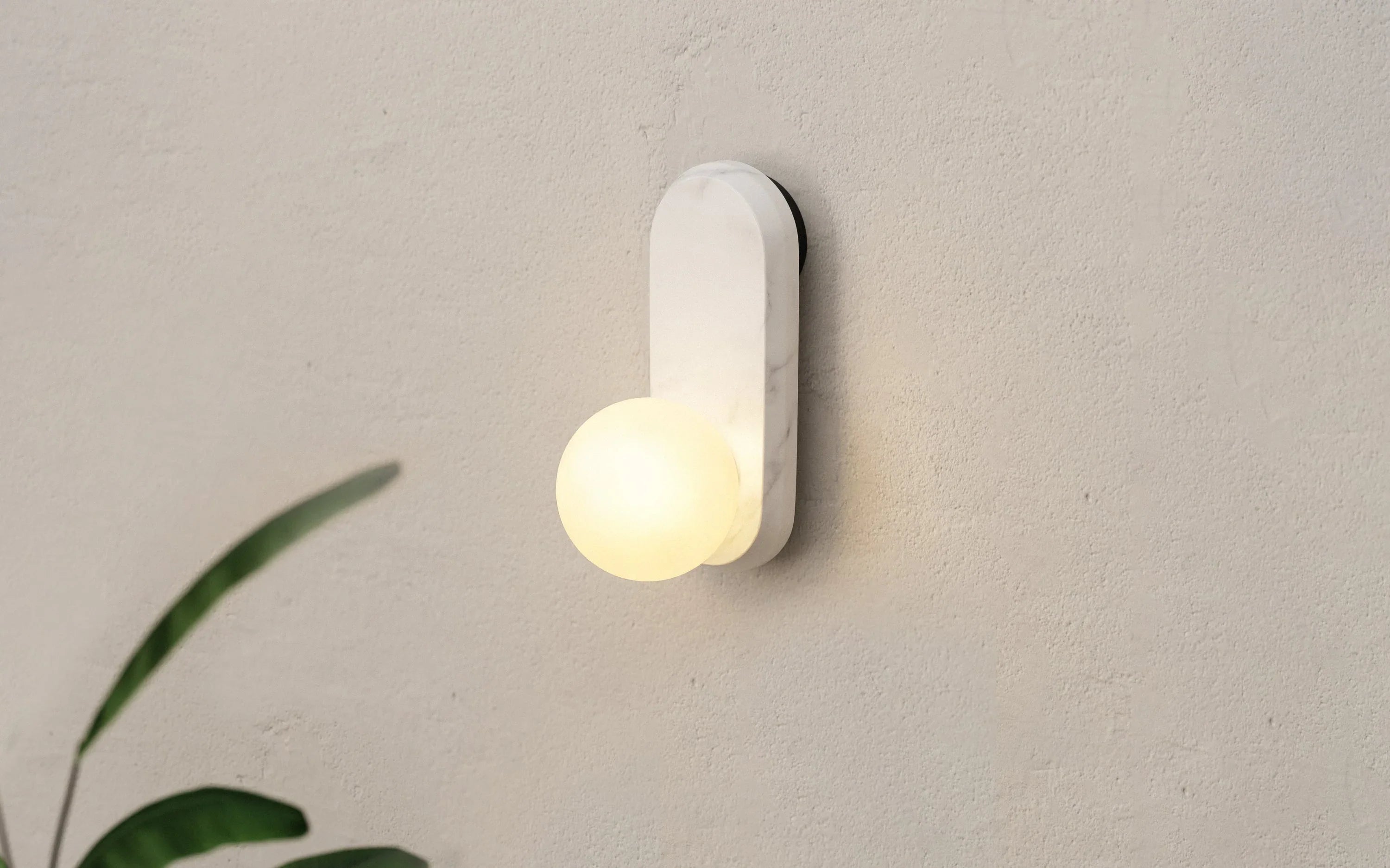Pill Wall Lamp | Marble and Glass