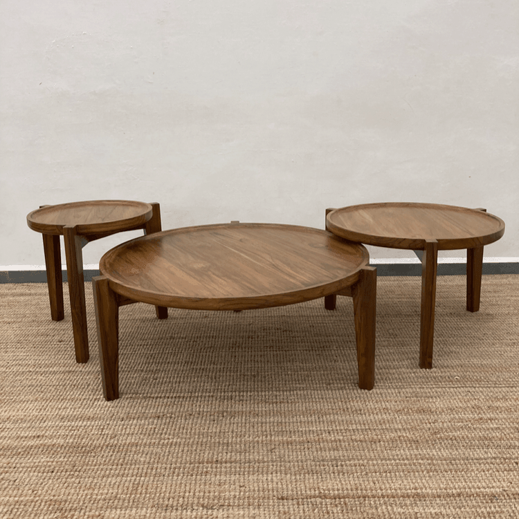 Waldo Coffee tables - Set of 3 | Solid teak wood
