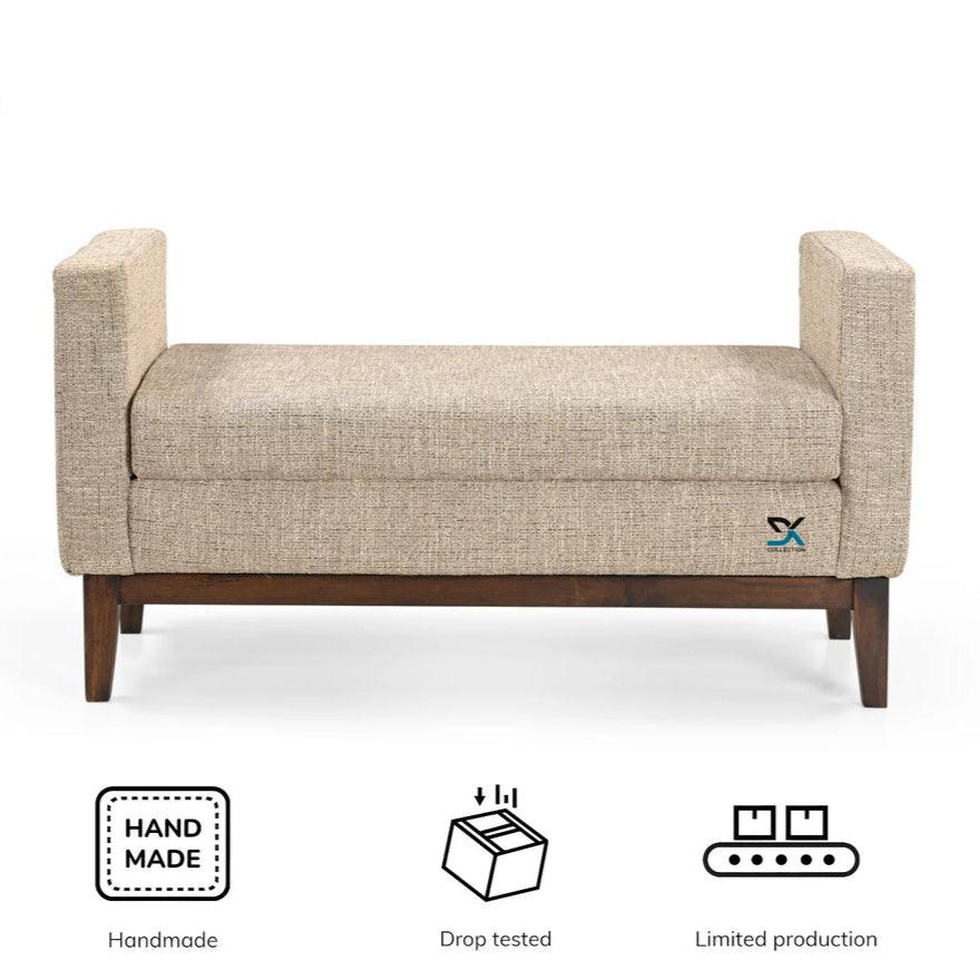 Stellar Ottoman Sofa | Teak Wood 1-Seater Sofa