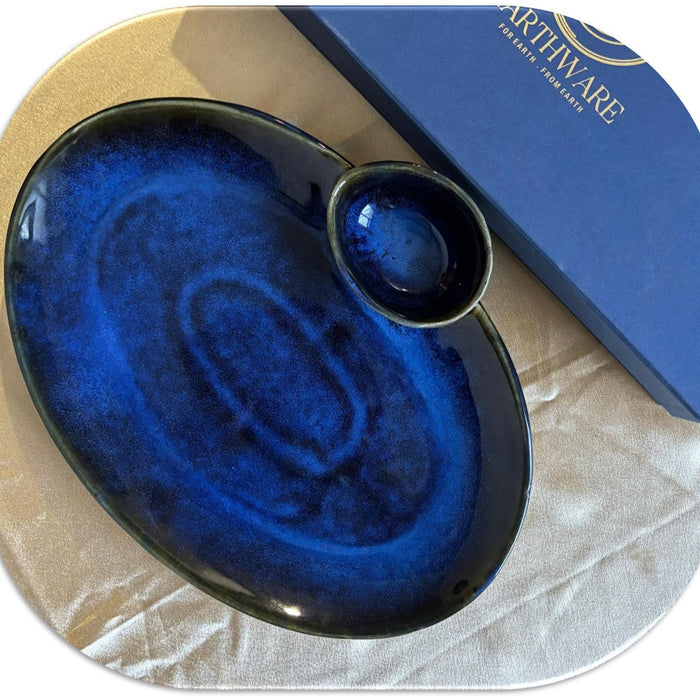 Blue Glaze Platter as a Diwali Gift for Wife |  Serving Platters for Gifting