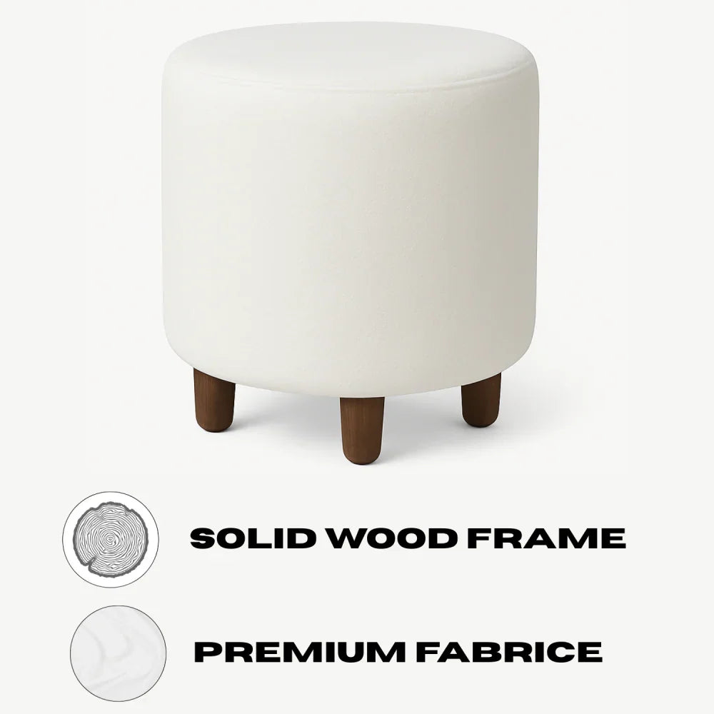 Large Sized Round Sofa Ottoman Footstool