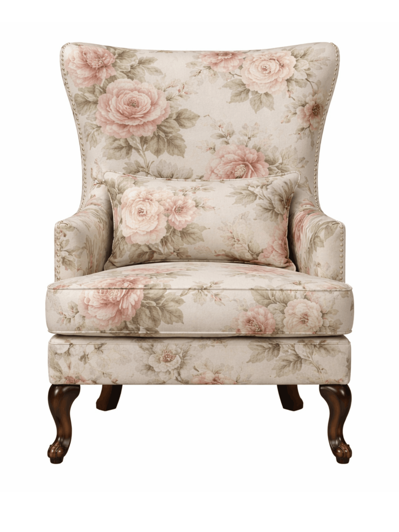 Zenlyx Premium Floral Wingback Accent Chair