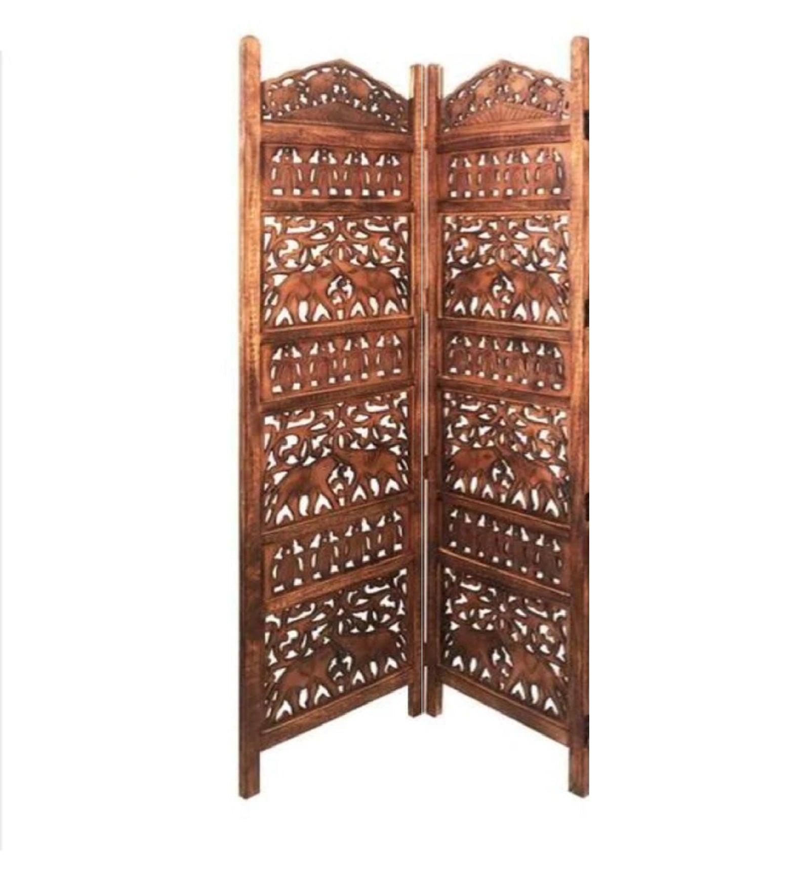 Mango Wood & MDF Jali Folding Furniture Room Separator