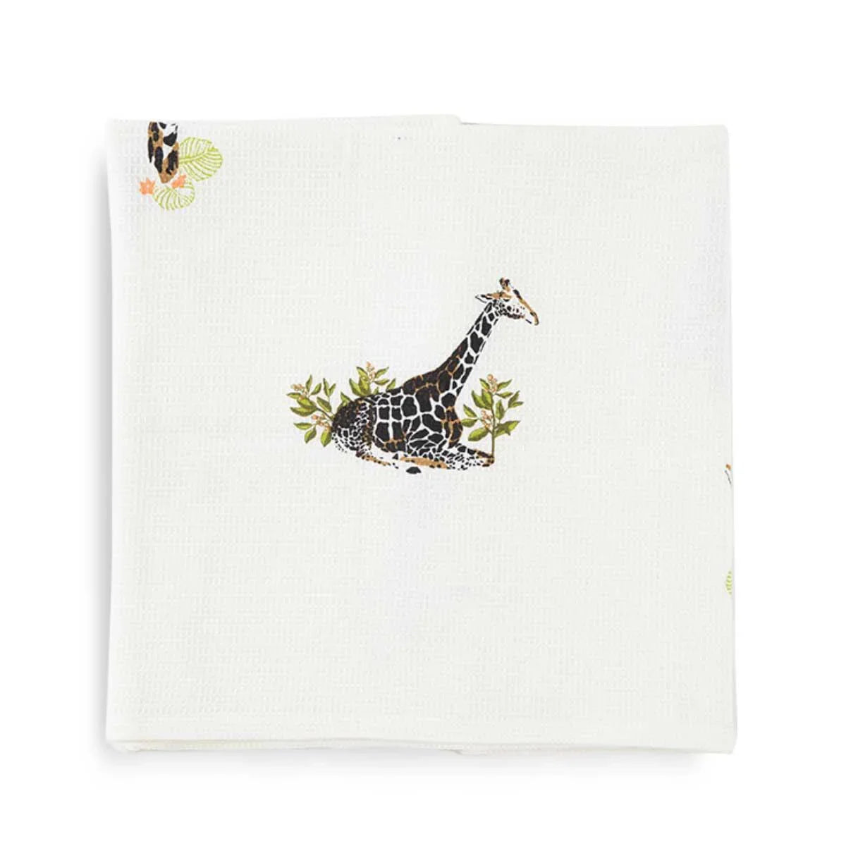 Giraffes In My Garden Printed Bath Waffle Towel