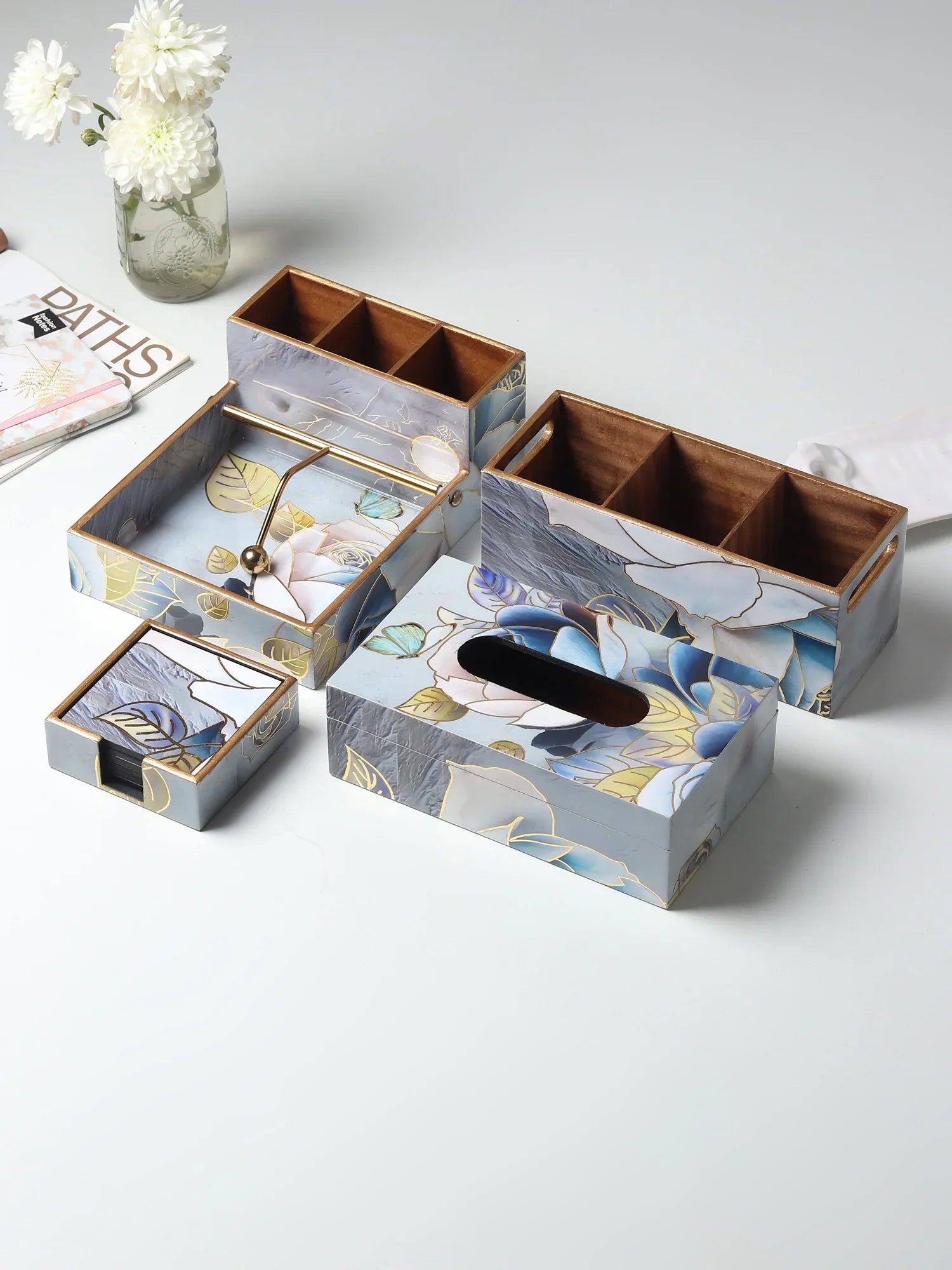 Azure Whisper Cutlery and Tissue Holder