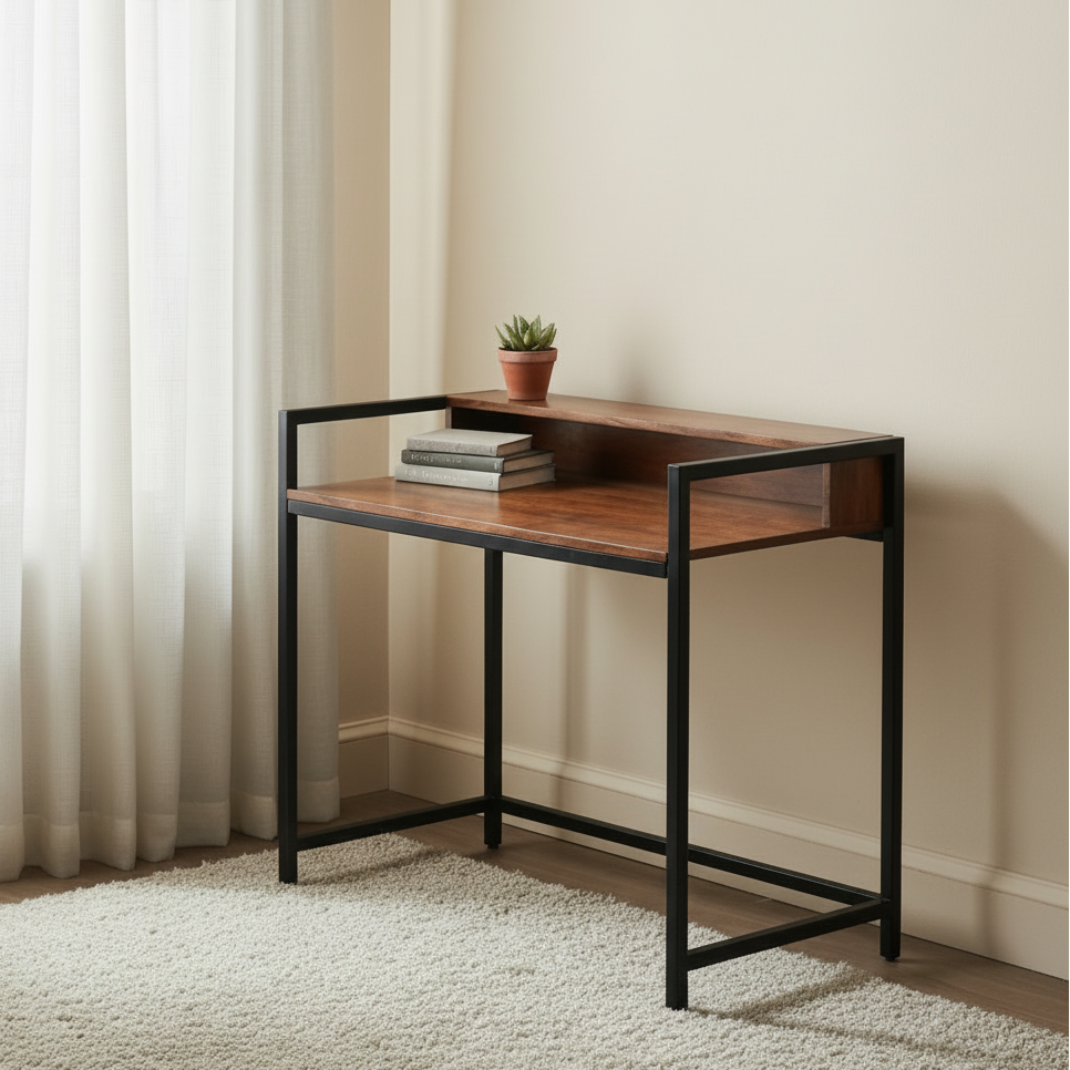 Minicoy Compact Acacia Wood Study Table | Minimalist Work Desk for Home & Office