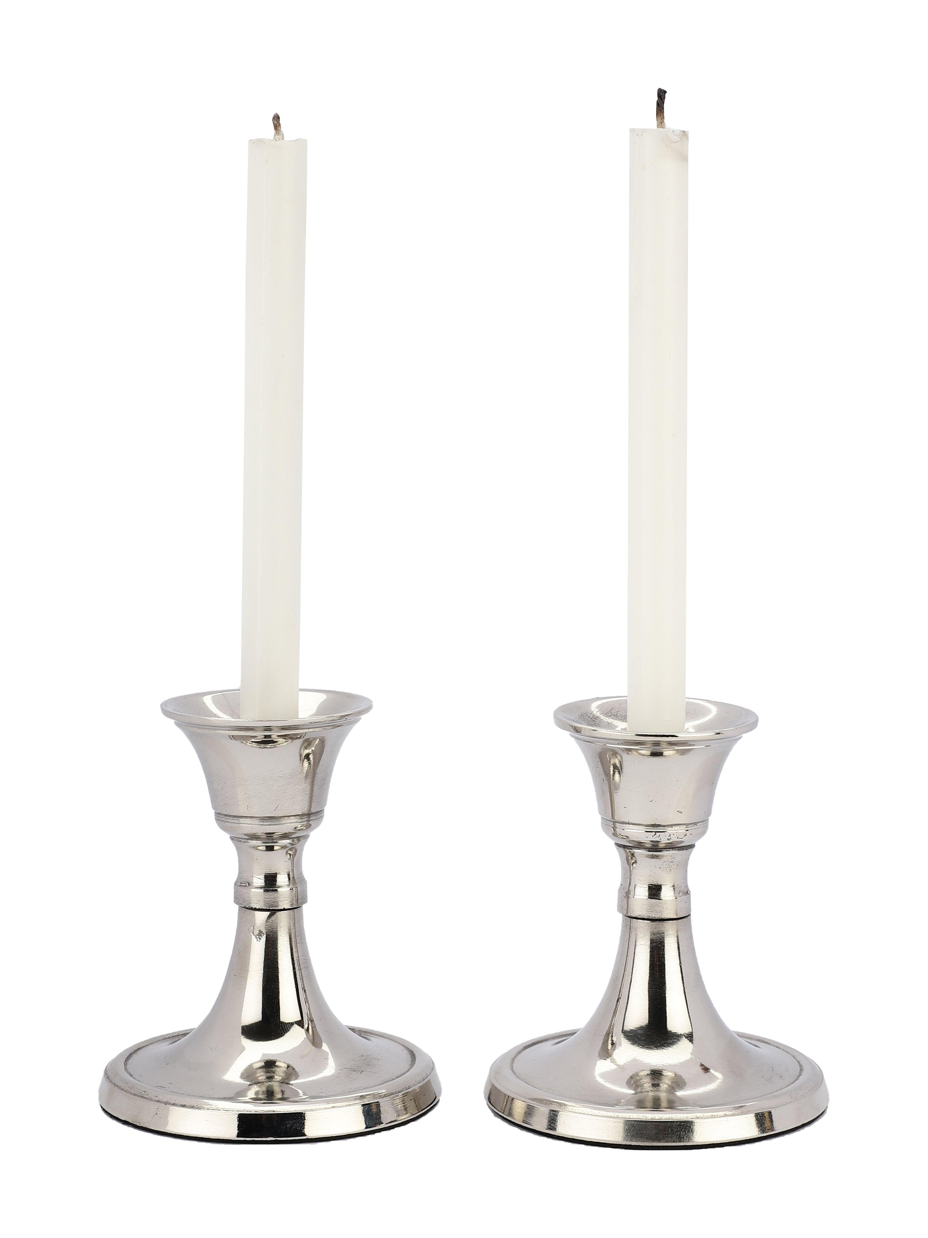 Metal Taper Candle Holder | Nickel -  BUY 1 GET 1 FREE