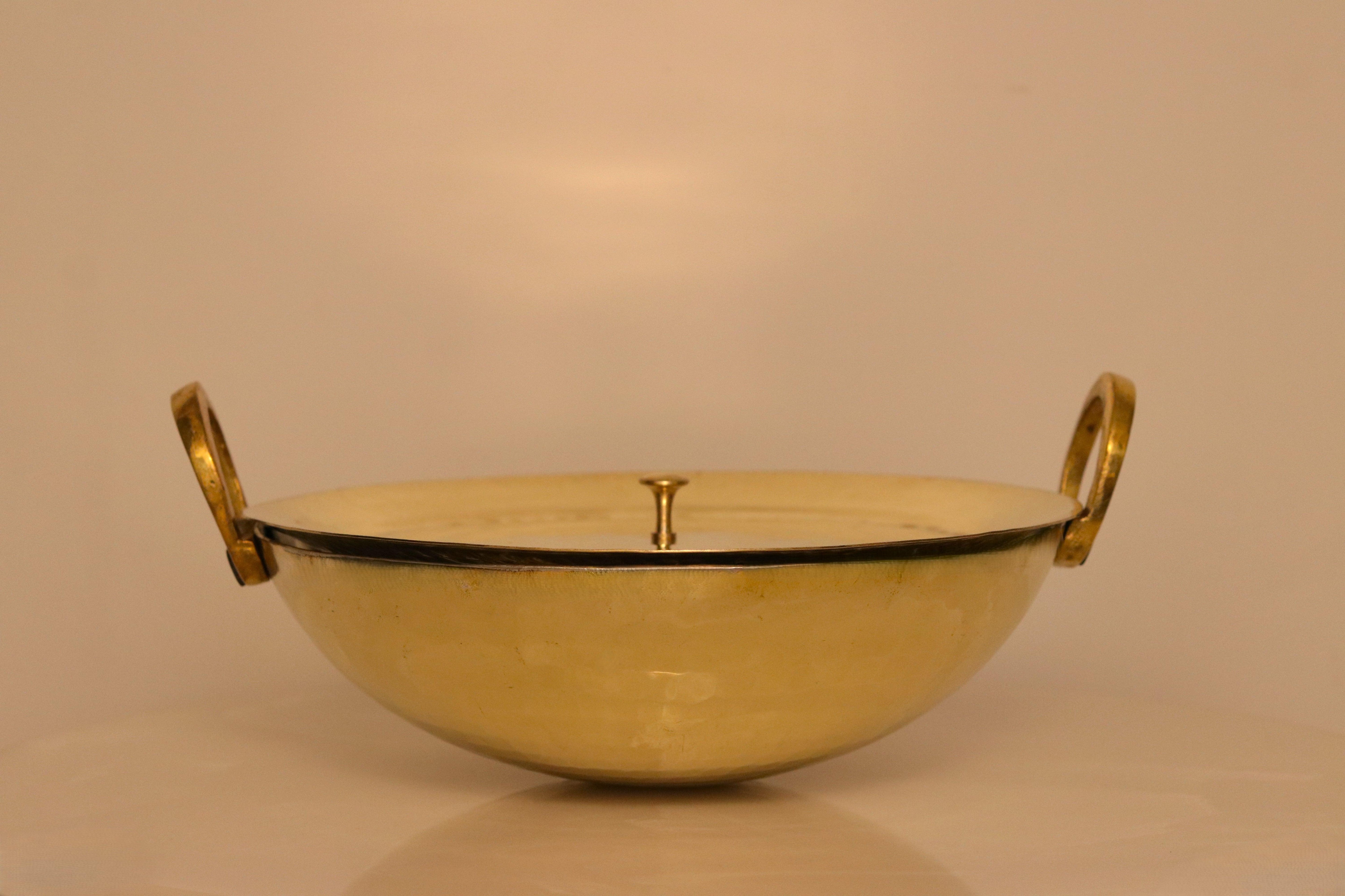 Brass Kadhai with Handle for Cooking | Pital Non Stick Kadai | Cookware